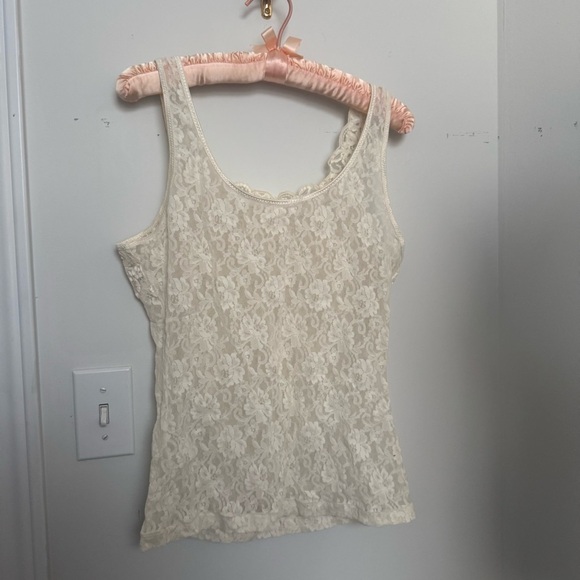 Vintage Lace Cream Top coquette fairy cottagecore L - Picture 4 of 4